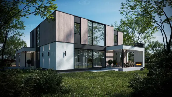 Современный дом «Истон» с плоской крышей