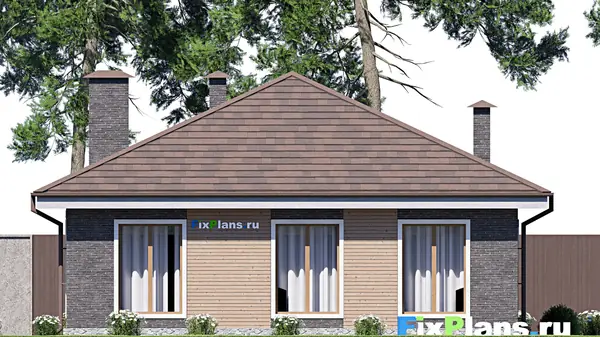 Проект одноэтажного дома 10х10м S76м2 F-17621