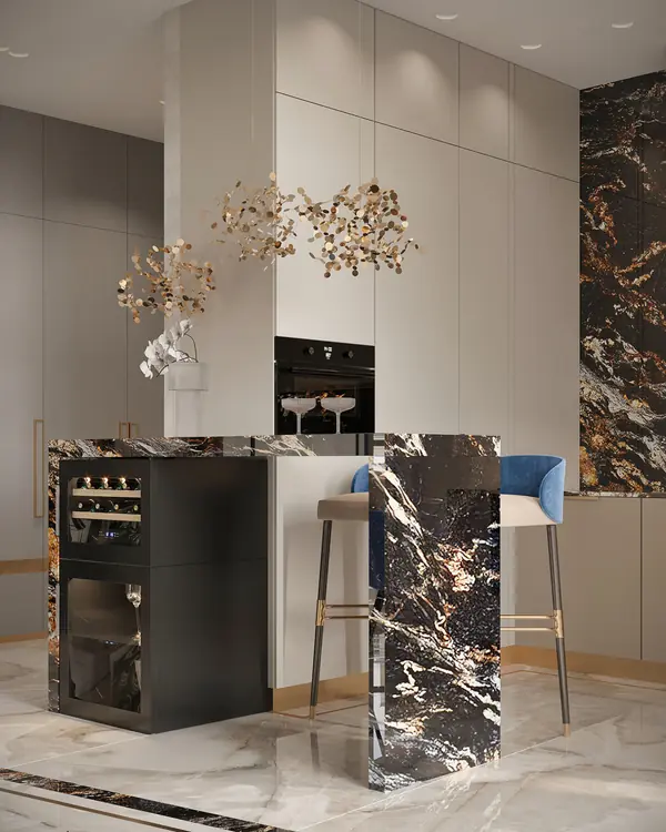 Роскошный дизайн квартиры в стиле современная классика в ЖК "Квартал Лахта парк"