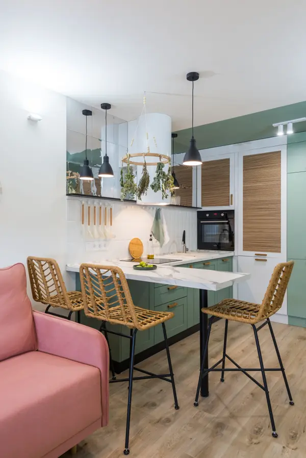 Комната: кухня, гостиная и спальня - ремонт для телепроекта