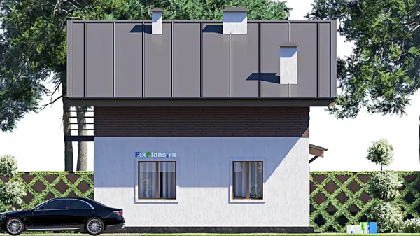 Проект дома с мансардой 8х10 м S110м2 F-17378
