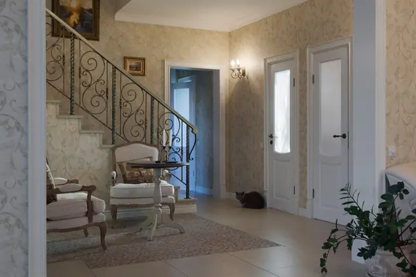 Гостиная, прихожая и холл в Классическом стиле. Фото реализованоного проекта