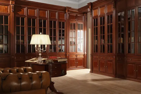 Классический кабинет в шоколадных тонах