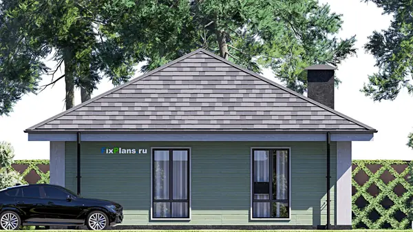 Проект одноэтажного дома 10х10м S74м2 F-18062