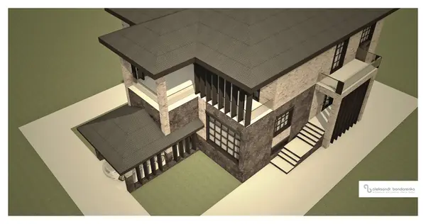 Архитектура в стиле лофт (коттедж на два хозяина в г.Краснодаре)