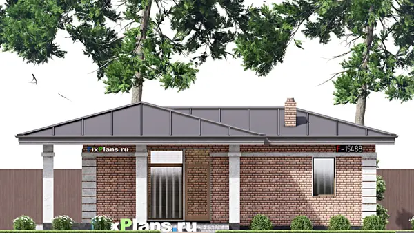 Проект одноэтажного дома 8х12м S70м2 F-15488