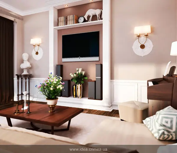 Neoclassical living room interior