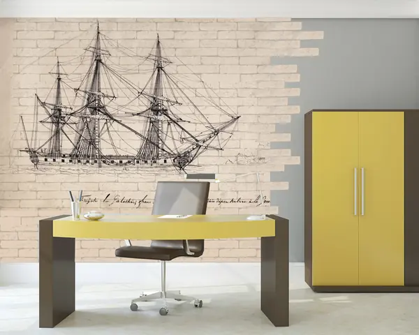 Гипсовый кирпич с принтом