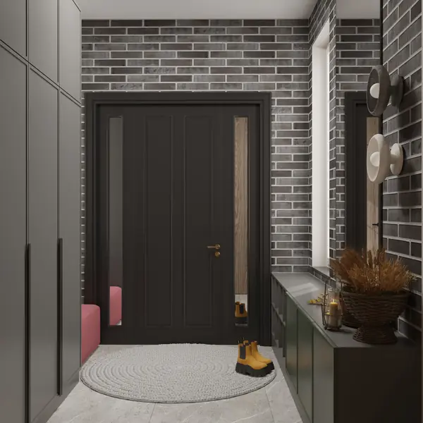 Проект прихожей в трехэтажном доме на улице Красная в городе Калининград