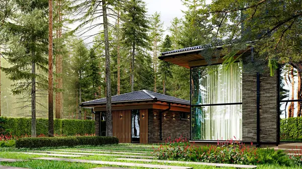 Одноэтажный дом «Фирст» с отдельно стоящей баней