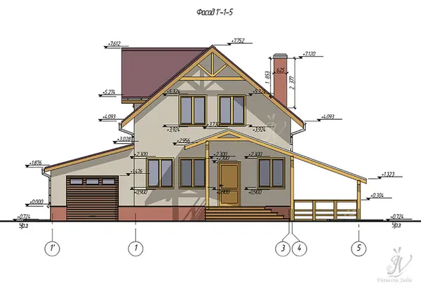 Эскизный проект индивидуального двухэтажного жилого дома в г. Кострома