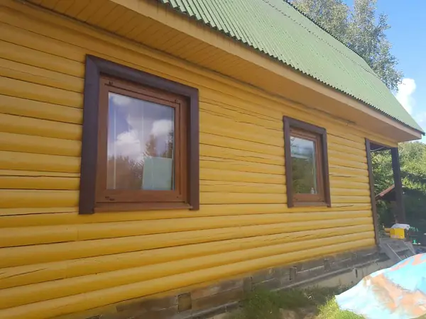 Покраска дома в п.Рощино