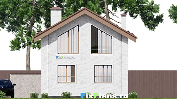 Проект дома с мансардой 7х10 м S86м2 F-15272