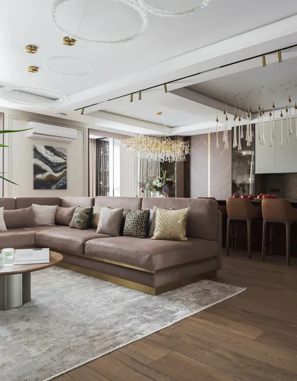 Реализация современной четырехкомнатной квартиры площадью 170 м²