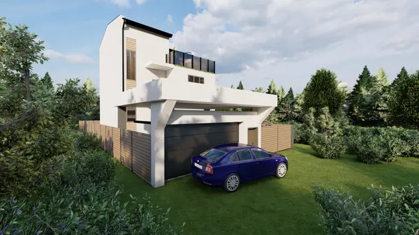 Дом в стиле хай-тек с эксплуатируемой террасой