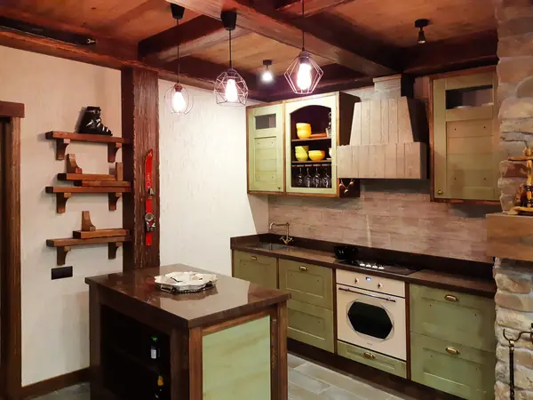 Кухня-гостиная в шале