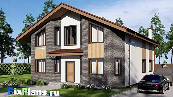 Проект дома с мансардой 12х17 м S216м2 F-17945