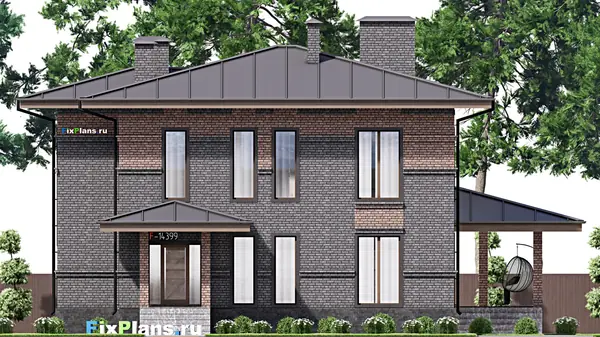 Проект двухэтажного дома 16х17 м S249м2 F-14399