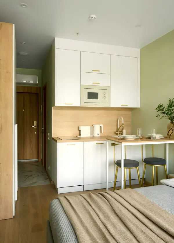 Квартира — студия по дизайн проекту Екатерины Тагировой. Санкт-Петербург