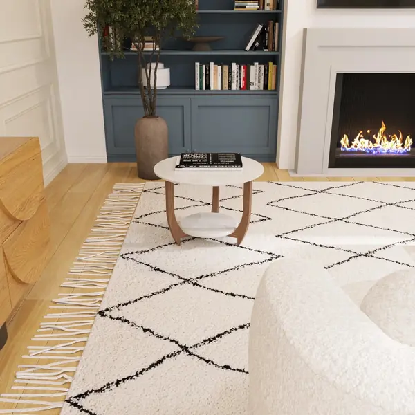 Журнальный столик ДОМОВОЙ белого цвета в гостиной