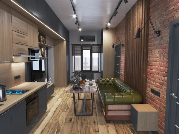 Дизайн проект кухня-гостиная