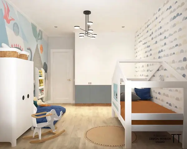 Детская для мальчика с увлекательными обоями Alltowall, которые можно мыть