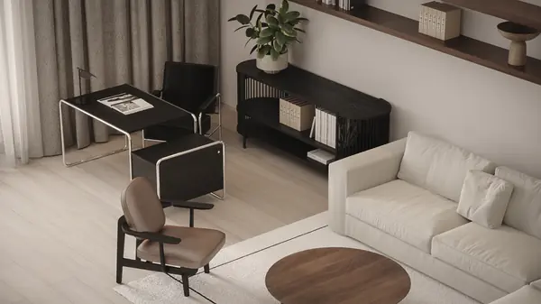 The Whale – Minimalist modern family room