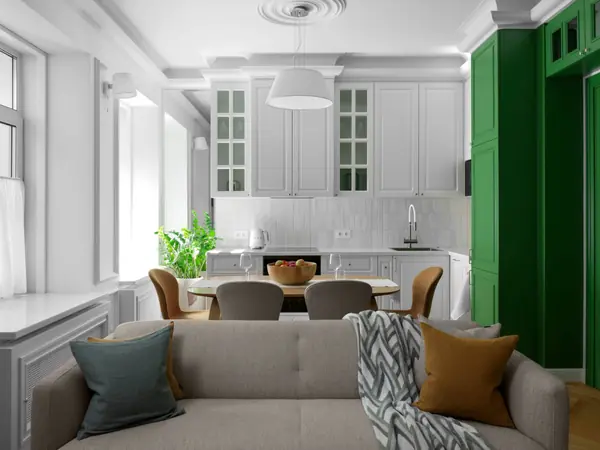 Дизайн и ремонт квартиры в Пречистенском переулке — Зелёный лейтмотив
