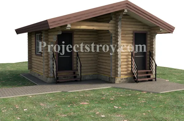 Проект бани - садового домика - хозяйственной постройки 5.4 х 5.4 - 20 кв. м