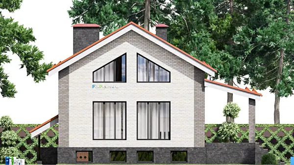 Проект дома с мансардой 12х13 м S129м2 F-15722