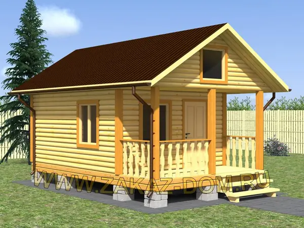 Проект одноэтажной бани из бруса (4х6.5 м) : Б-113