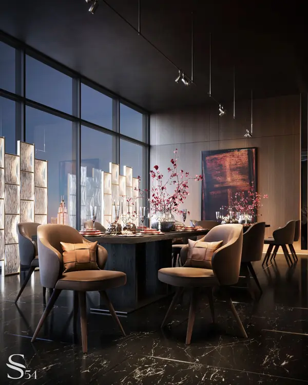 Дизайн-проект ресторана в Дубае с видом на Бурдж-Халифа