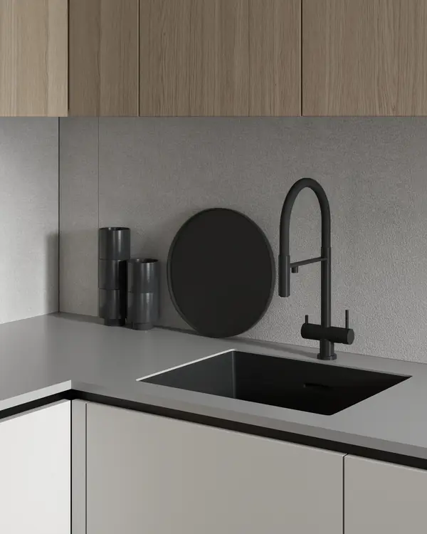 ЖК «Зенит», современный интерьер квартиры, построенный на контрастах