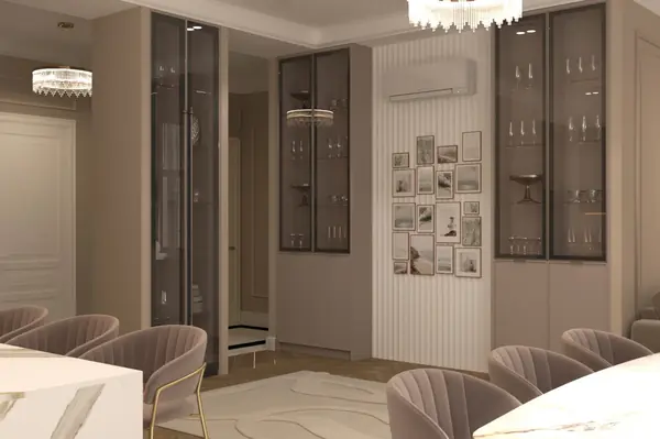 Кухня-гостиная в квартире 160 м2 в ЖК LIVE-Кутузовский.