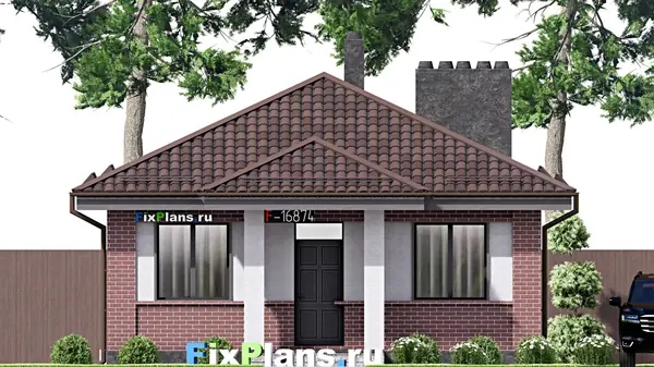 Проект одноэтажного дома 9х12м S74м2 F-16874