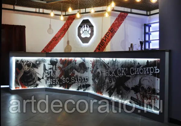 Изготовление барной стойки (печать на дереве)