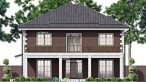 Проект двухэтажного дома 13х13 м S267м2 F-14723