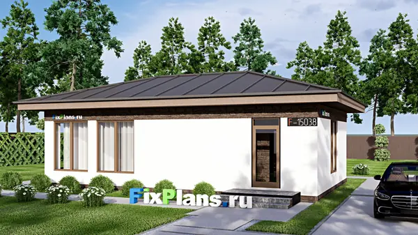 Проект одноэтажного дома 8х12м S62м2 F-15038