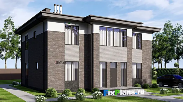 Проект двухэтажного дома 14х14 м S215м2 F-17657
