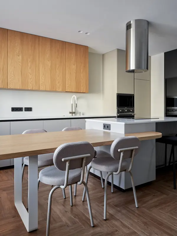 Кухня FENIX и шпон