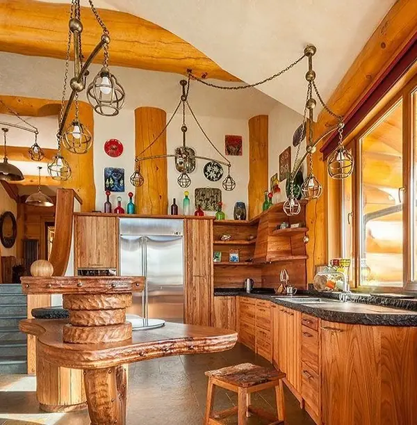 Кухня массив смола лофт эко