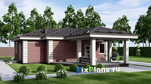 Проект одноэтажного дома 13х16м S122м2 F-15398