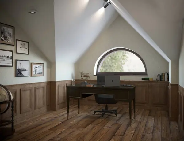 Интерьер мансардного этажа в стиле лофт