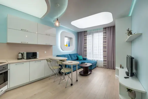 Реализованный проект интерьера квартиры-студии в ЖК "Четыре горизонта"