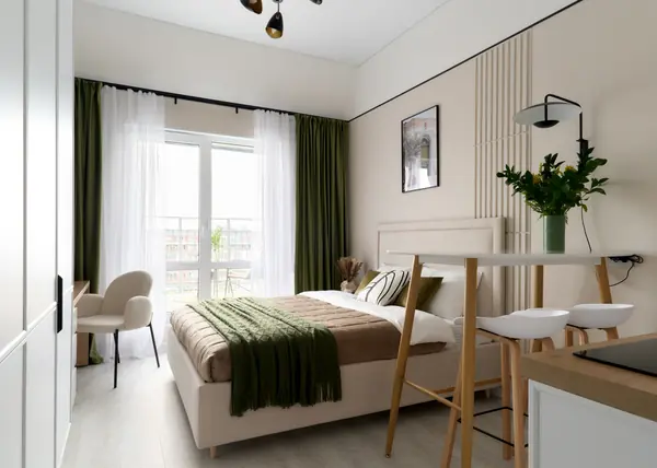 Квартира — студия по дизайн проекту Екатерины Тагировоq