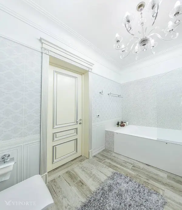 Дверь из массива бука Рим в интерьере "В тауповых тонах"