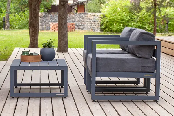 CAPRI серый: 2 кресла, столик