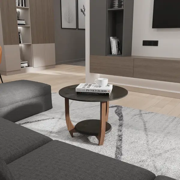 Журнальный столик ДОМОВОЙ черного цвета в гостинной