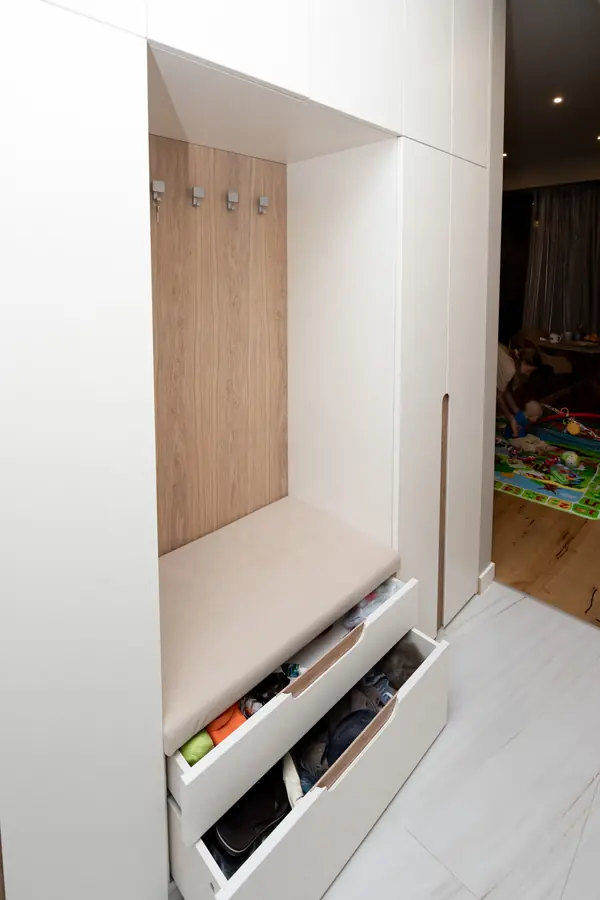 Гардероб и шкаф в прихожую в минималистичном стиле