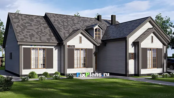 Проект дома с мансардой 21х24 м S297м2 F-17144